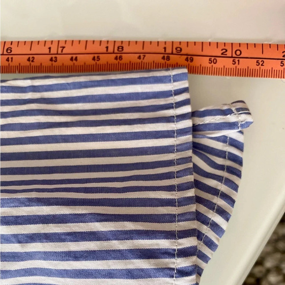 Merona Cotton  Blue & White Striped Button Down Shirt Roses Size XS - Picture 13 of 13